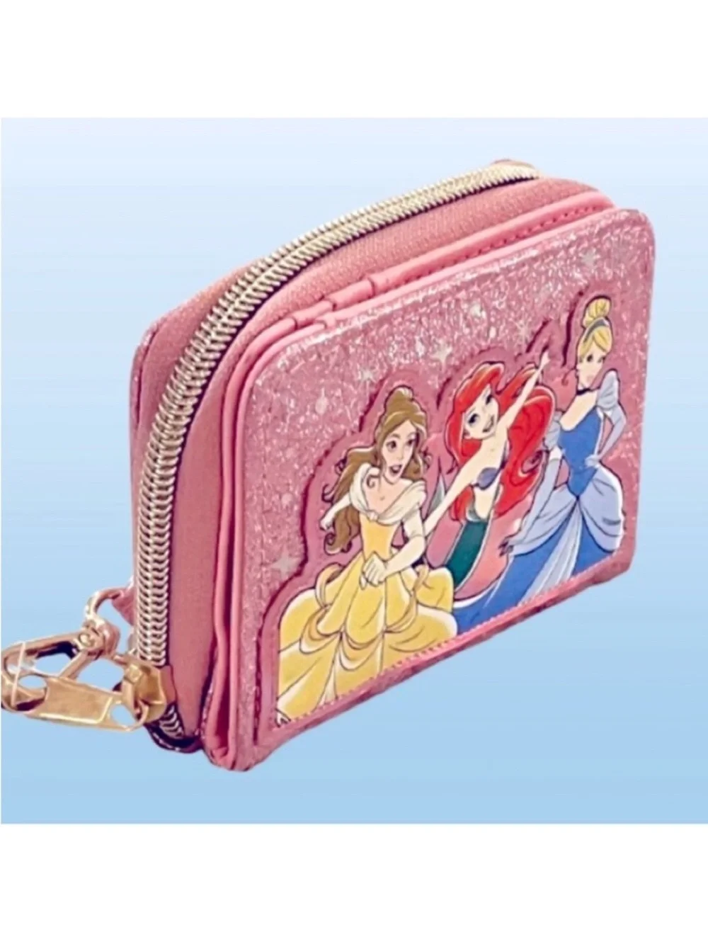🆕- Disney Parks Princess Zip Around Wallet-Wristlet Cinderella/Ariel/Belle